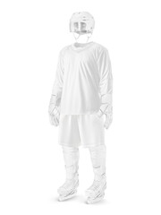 An image of a White Hockey Uniform isolated on a white background