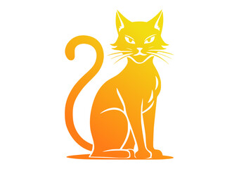 Cat silhouette style Victor illustration with white background 