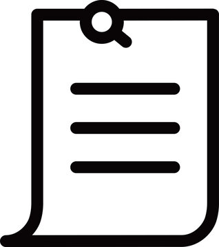 recommend clip art: ピン留めされた用紙の黒の線画アイコン