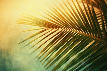 Palm Branches at Sunset. Retro Vintage Edit Showing the Passion of Jesus Christ