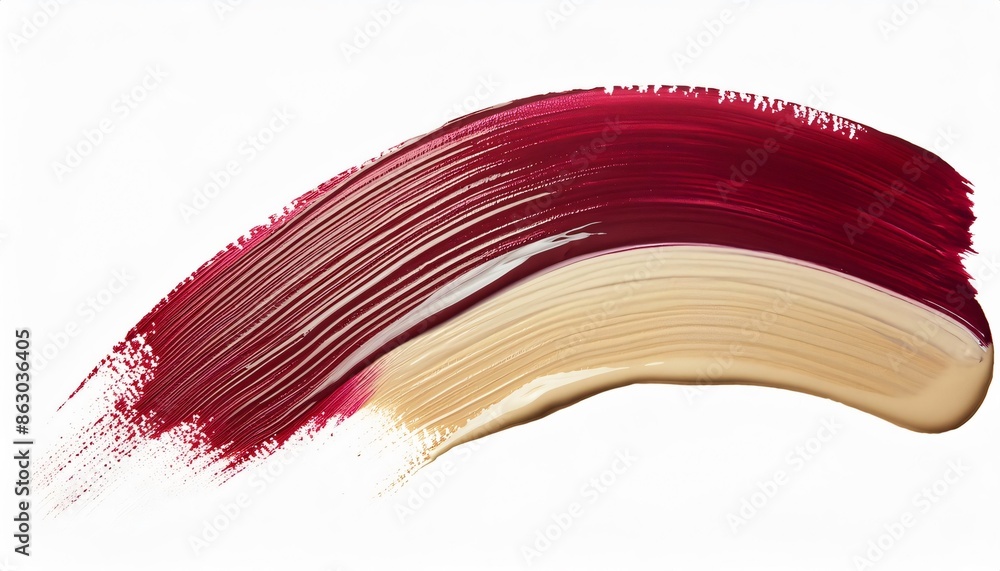 Poster smooth texture created with foundation and lipstick smudge on a white background