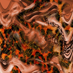 Combination textile collage pattern of wave and lines colored leopard snake tiger textures
