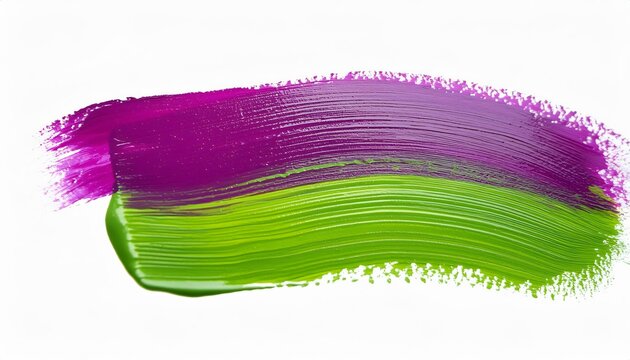 Green and purple paint forming a colorful abstract design