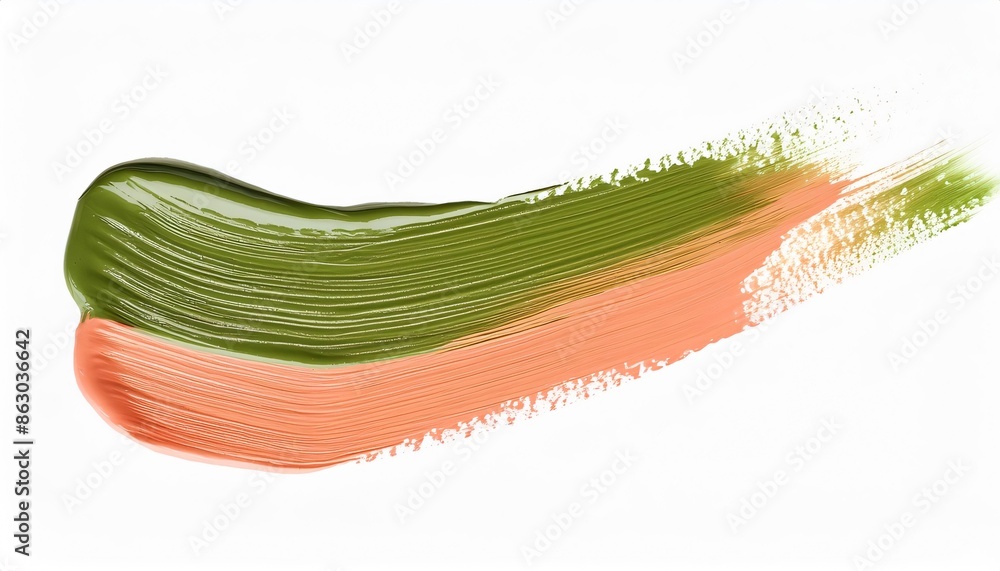 Poster abstract design created by overlapping and blending two paint colors