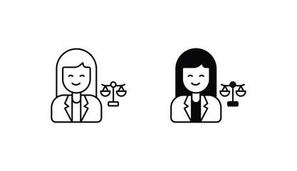 Lawyer icon design with white background stock illustration