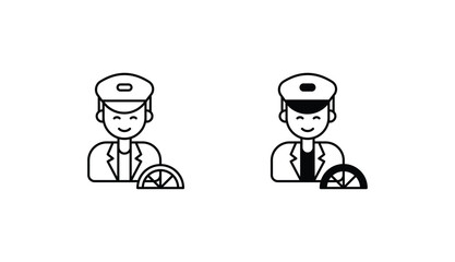 Driver icon design with white background stock illustration