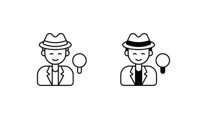 Detective icon design with white background stock illustration