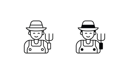 Farmer icon design with white background stock illustration