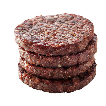 hambuger meat on a white background