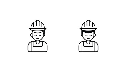 Builder icon design with white background stock illustration