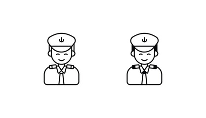 Captain icon design with white background stock illustration