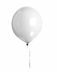 White Balloon Flying Up in the Air on a White Background