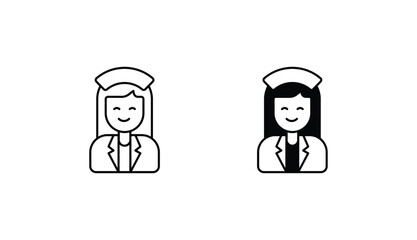 Nurse icon design with white background stock illustration