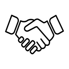 Handshake icon, business handshake. contact agreement isolated on transparent background.