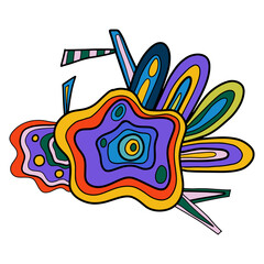 Creative fantasy  doodle abstraction for your design, crazy surrealistic card isolated o n white.