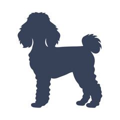 A black poodle dog silhouette