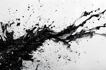 Obraz premium Dynamic Black Ink Splash on White Canvas