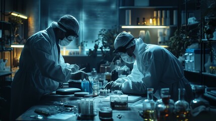 Scientists Conducting Experiments in a Forensic Laboratory