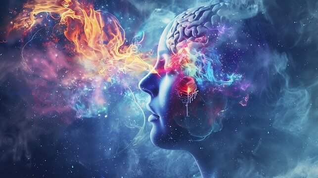 Subconscious mind as brain and mind work together law of attraction Hypnosis therapy NLP Self talk : Generative AI