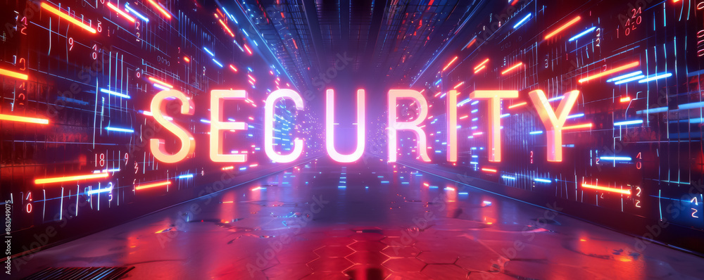 Aufkleber Abstract futuristic background with 3D rendering of 
