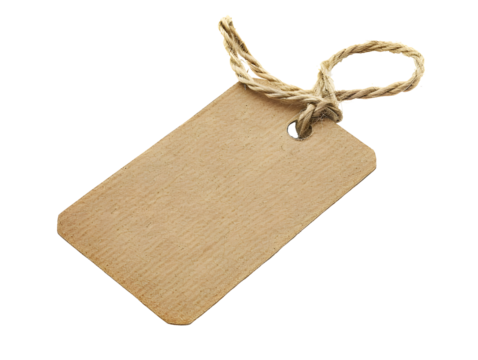 A blank wooden tag with a twine loop, perfect for adding your own text or design.