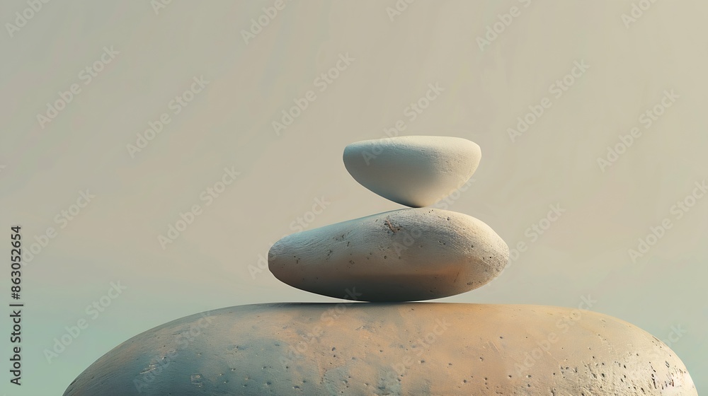 Poster mindful balance scenes that represent a mindful balance between various aspects of life such as work