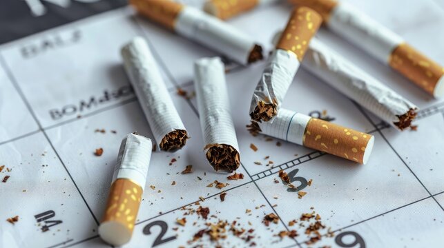 A calendar with National No Smoking Day circled, promoting awareness and cessation support