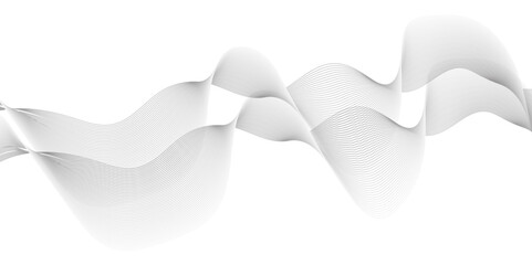Abstract wave blend lines on transparent background. Design for banner, wallpaper, background and many more. Undulate Grey Wave Swirl, frequency sound wave, twisted curve lines with blend effect.