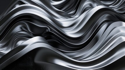 Obraz premium Abstract Metallic Waves, Generative AI