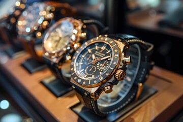 Luxurious Display of High-End Chronograph Watches