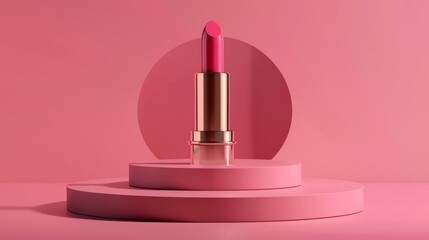 round podium with lipstick for ads