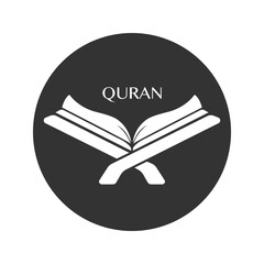 Vector illustration, Quran icon isolated on white background in flat style sign