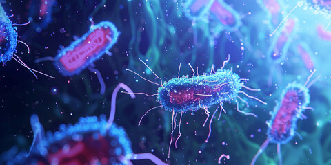 Electric blue marine invertebrates floating underwater in macro photography
