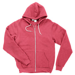 A Popular Zipup Hoodie Mock Up In Geranium Pink Color, to quickly and simply bring your designs to life.