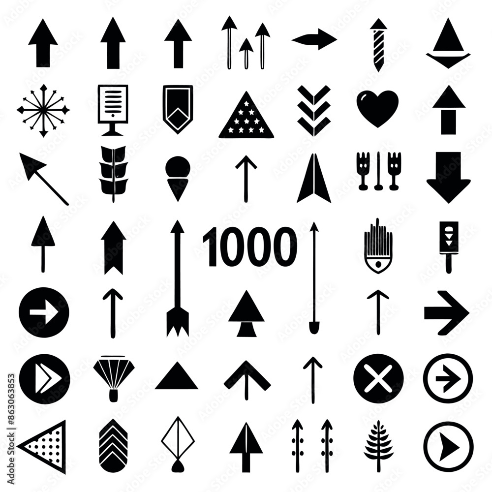 Poster A group of arrows and arrows with right-pointing arrows
