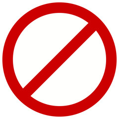 Prohibited circle sign. Prohibition red icon isolated on transparent background.