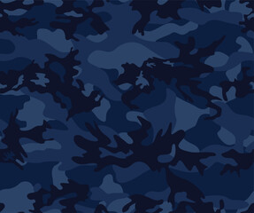 
Camouflage modern background blue dark pattern, repeat texture