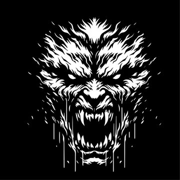 Silhouette Angy Devil Expression