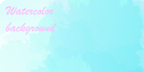 Blue vector watercolor abstract banner Gentle template for your presentation advertisement ad Concept of water or sky on background 