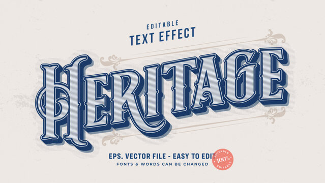 Heritage victorian vintage editable text effect