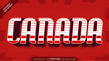 Modern Canada Day Vector Text Effect | Editable 1 July Adobe Illustrator Design