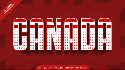 Naklejka premium Modern Canada Day Vector Text Effect | Editable 1 July Adobe Illustrator Design