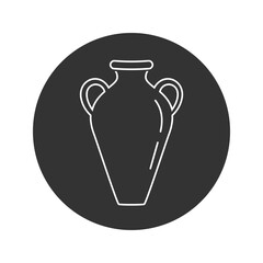 Ancient amphora line icon isolated vector illustration. Antique Greece vase design element