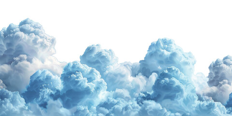 Blue Fluffy Clouds on Isolated Background with Copy Space