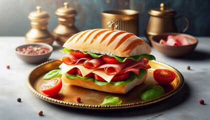 Panini mit Serano Schinken und K&auml;se