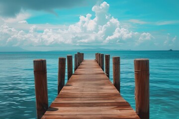 Fototapeta premium wooden pier in the sea