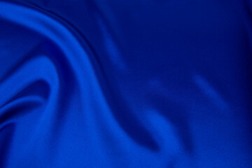 Blue satin or silk fabric as background