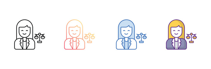 Lawyer icon design with white background stock illustration