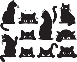 set of black cats