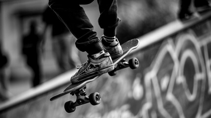 A skateboarder's grind on a rail, skill and fearlessness combined